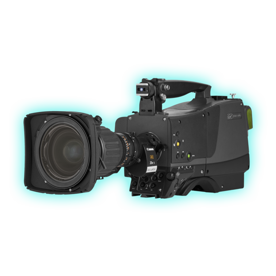 Broadcast camera with box-style zoom lens, the type of rig Rainaway TV protects